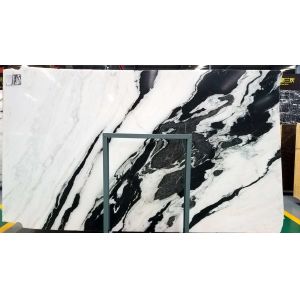 Panda White Natural Marble Tile For Flooring Layout , Book Matched Marble Stone