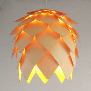 Rattan hanging lamp Pine Shape Chandelier For Indoor Kitchen Dining room