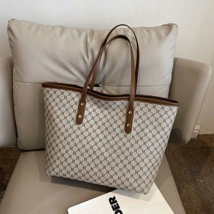 Large Capacity Fashion Printed PU Handbag with Three Handles Crossbody Bag