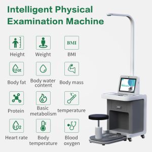 Patient Self Service Health Check Kiosk In Healthcare Medical Checkup Scale