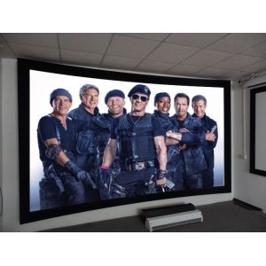 ROHS Cinema curved fixed frame screen , wall mounted screens for projectors