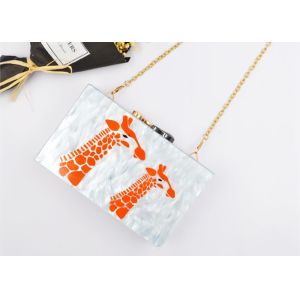 China Agate Marble Acrylic Clutch Bag , Women' S Clutch Purse With Agiraffe Pattern on sale
