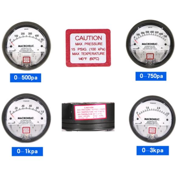 Micro Low Differential Pressure Gauge Vibration / Shock Resistant With Liquid Filling