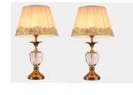 Copper American Style Crystal Small LED Table Lamps For Living Room / Bedroom