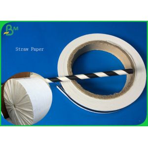13mm To 28mm Width Food Grade Paper Roll / Soakable And Durable Drinking Straw
