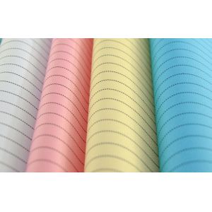 5mm Stripe Polyester ESD Fabric Antistatic 2 / 3 Twill 75D X 75D