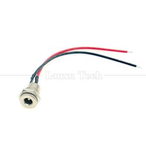 10cm 18AWG 5A Panel Mount DC 099 Female Socket 5.5x2.1mm 2.5mm Metal Threaded
