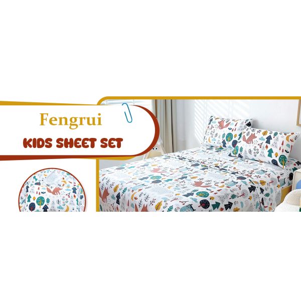 Teens Foxes Sheet Set With Deep Pockets, Breathable, Wrinkle-Free, Cozy Soft Bed Sheet Set