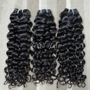 China Full Hair Bundles Malaysian Curly Hair Extensions Wet and Wavy Hair 1B# on sale