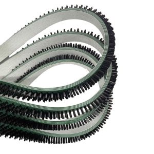 Nylon Bristle Leather Flexible Flat Belt Brushes For Conveyor Cleaning