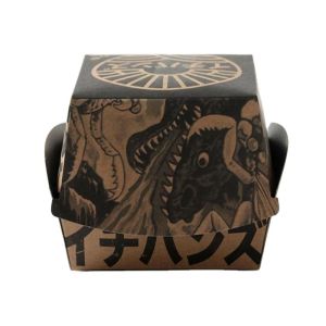 CMYK Printing Foldable Clamshell Burger Box Takeaway Packaging White Cardboard