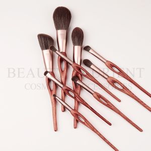 High End Professional 9pcs Face Makeup Brush Set With Special Bubinga Wooden