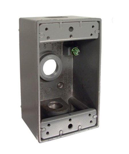 1 Gang 3 Holes 3/4 Inch IP67 Weatherproof Electrical Boxes