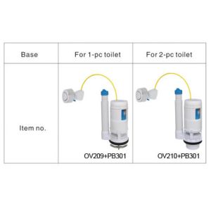 Flush Valve Cable Control With Chrome Plated Push Button Dual Flush For 2 PC