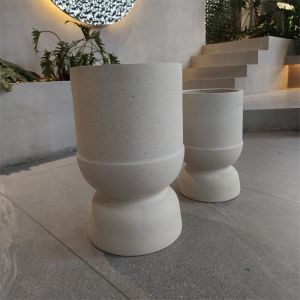 Modern Style Fiber Cement Pot Frost Resistant Weatherproof For Outdoor