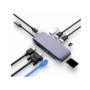 Alumium USB3.0x2 USB Type C Docking Station USB C To Dual HDMI Hub