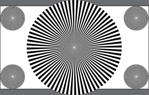 Reflective / Transmisive Camera Lens Test Chart 16/9 72 Sectors Reflectance
