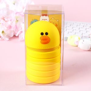 Silicone Animal Design Capacity Washable Pencil Case Stationery Set for Kids in