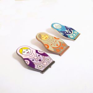 Antique Copper Nesting Doll Custom Soft Enamel Pins Epoxy Coated With Various