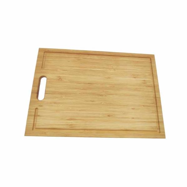 Quality 3 Compartments Bamboo Bread Cutting Board Non Slip 350*250*15mm With Juice Grooves wholesale