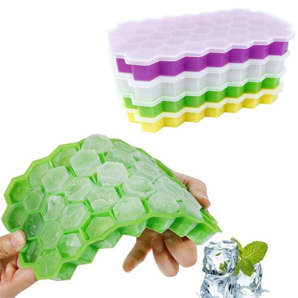 Quality Hexagon Shape Silicone 37pcs Ice Cube Mold With Lid wholesale