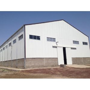 China 2000sqm Q235B QHHK Prefab Metal Warehouse With Office on sale