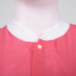 Disposable Lab Coat Nonwoven Lab Jackets with Knitted Collar and Cuff Lab
