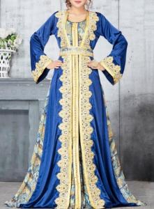 Cheap Low Moq Clothing Manufacturer Lady Long Sleeve Maxi Dress Dubai Gown Print Dress Muslim Robe for sale