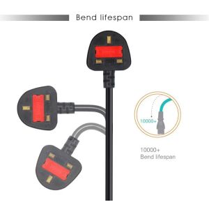 UK Plug to E26 Socket Dimmable Adapter Cable 1.2M 10A 250V