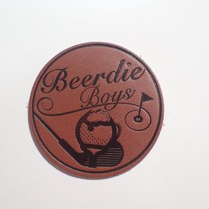 Debossed Logo Small PU Leather Patches suitable For Hat And Bag