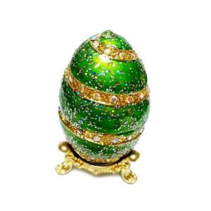 Faberge Egg Trinket Box Home Decor Collectors Box Unique Russian Egg Enamel
