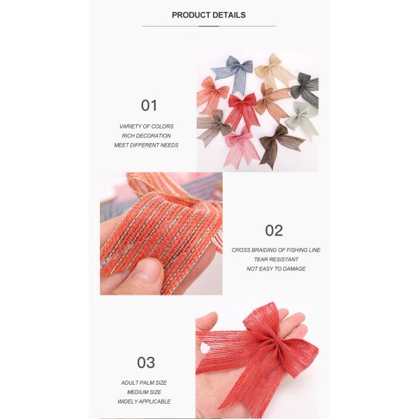 Factory Direct Sale 3.8Cm Fish Silk Hemp Bow Christmas Decoration Bow Minimalist Fashion Wedding Can Be Customized