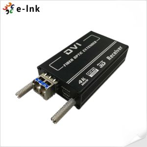 Mini 4KX2K DVI Fiber Transceiver MM 300M Auto EDID