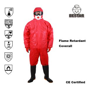 China Breathable SMS Flame Retardant Type 5/6 SMS Preotective Coverall for metal processing on sale
