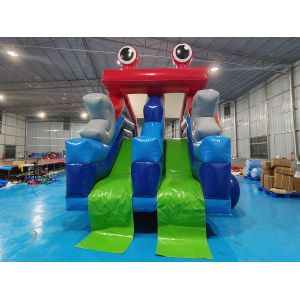 Commercial Grade Inflatable Dry Slide Crab Cartoon Inflatable High Double Slides