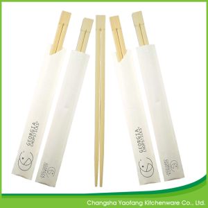 China 24cm Nature Sushi Chop Sticks Bamboo Disposable Open Paper Packing on sale