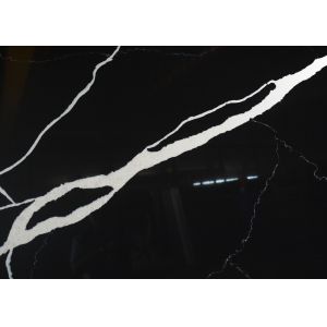 China Acid Resistant Black Quartz Stone Countertop 6mm 8mm 10mm 12mm Thickness on sale