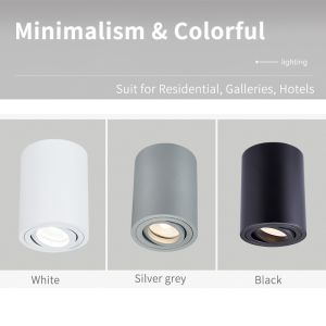 Black Ceiling Round Surface Mounted Downlight Adjustable For Showroom