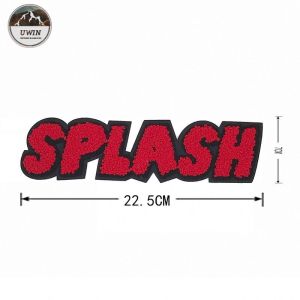 Letter Embroidered Sports Patches / Embroidery Towel Patch Customized Fabric