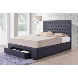 Cheap Comfortable Linen Fabric King Bed With Drawer For Apartment Kids Student for sale