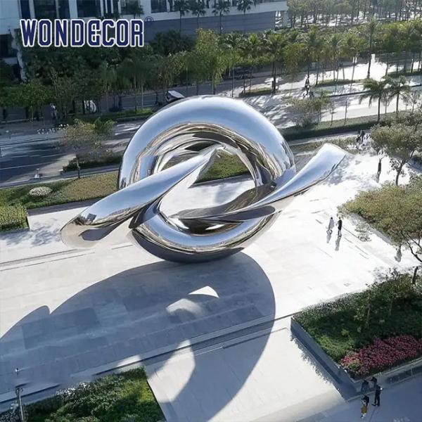 Quality Abstract Stainless Steel Ring Sculpture of Modern City Street Architecture wholesale