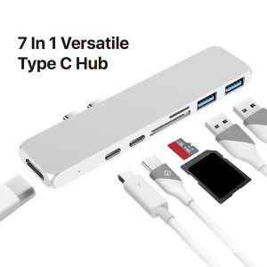 7-in-1 USB C Hub for 2016/2017/2018 MacBook Pro 13” and 15”,USB C Adapter with