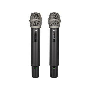 Cheap Built In Battery Handheld Dynamic UHF Microphone System Silver Design for sale