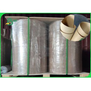 China 50 60 70 80gr Brown Kraft Paper Roll Bursting Resistance For Book Cover on sale