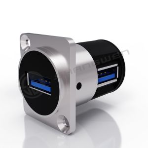 USB 3.0 Black Dustproof 9-Pin Audio Video Connection Male Female Connector Panel