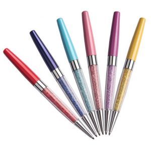 Multi-color selection hot sale crystal stylus ballpoint pen, ,metal ball pen with customized logo