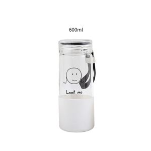 Cadmium Free 600ml Glass Water Drinking Bottles
