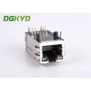 12 Pin Shielded 1000 BASE - TX Industrial Integrated Magnetics RJ45 Connector,