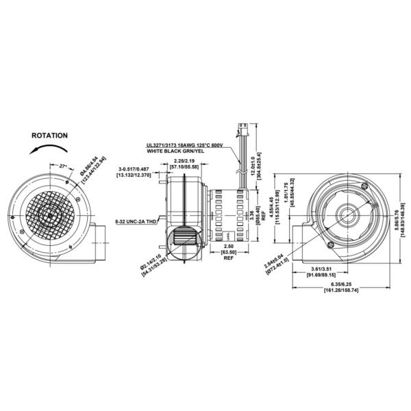 56.7W 0.75A Convection Blower Fan Motor Replacement For High Temperature Oven