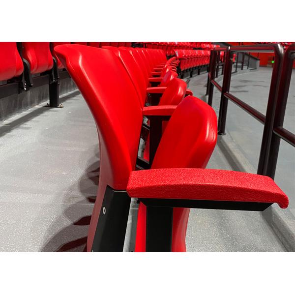 Red Folding Stadium Chair Plastic Blow Molded HDPE Football Stadium Seating For